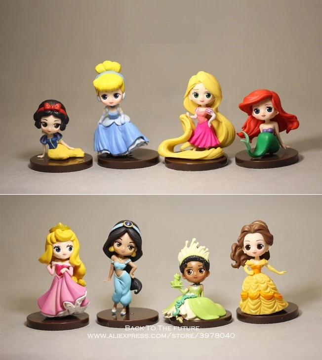 ディズニープリンセスの漫画の置物 人魚 シンデレラ 白雪姫 6 8cm 8ピース セット ミニコレクション おもちゃ ギフト モデル Null Aliexpress