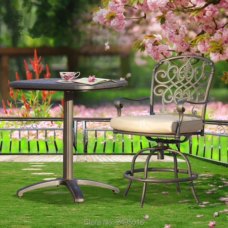 3 Piece Table With Two Chairs Cast Aluminum Patio Furniture Garden 3 Piece Table With Two Chairs Cast Aluminum Patio Furniture Garden Outdoor Bar Chair