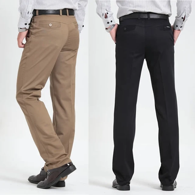 Men's casual pants brand classic full length Suit straight cotton