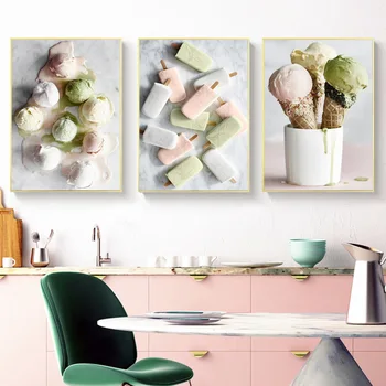 

Nordic Delicious Ice Cream Canvas Painting Posters And Prints Wall Pictures For Kitchen Baking Coffee Shop Wall Art Home Decor