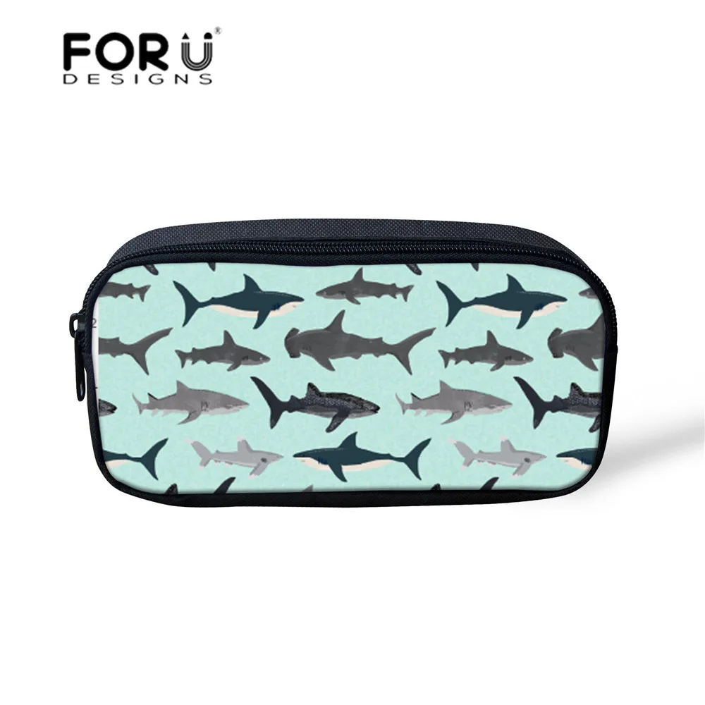 FORUDESIGNS/Функциональная сумка косметичка чехол для детей студентов пенал Kawaii Акула