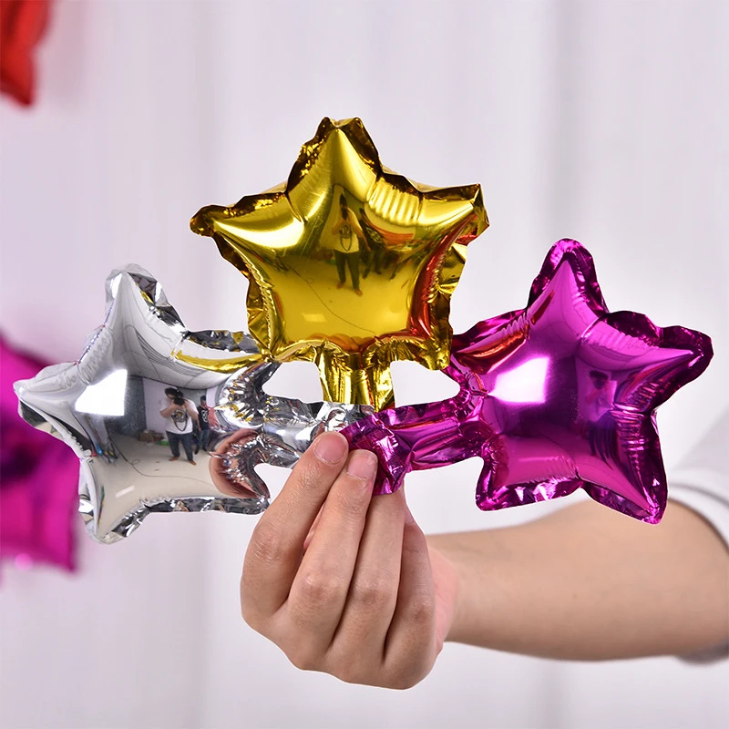 

10pcs 5inch Cute Mini Heart Star Shape Foil Balloon Aluminum Baloon Kids Toy Gift Birthday Wedding Party Decoration Take Photo