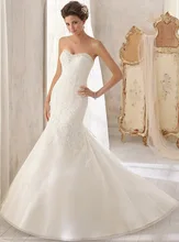 Free Shipping Newest Design Trumpet Sweetheart Top Lace Sweep Train Bohemian Wedding Dress With Beadings US