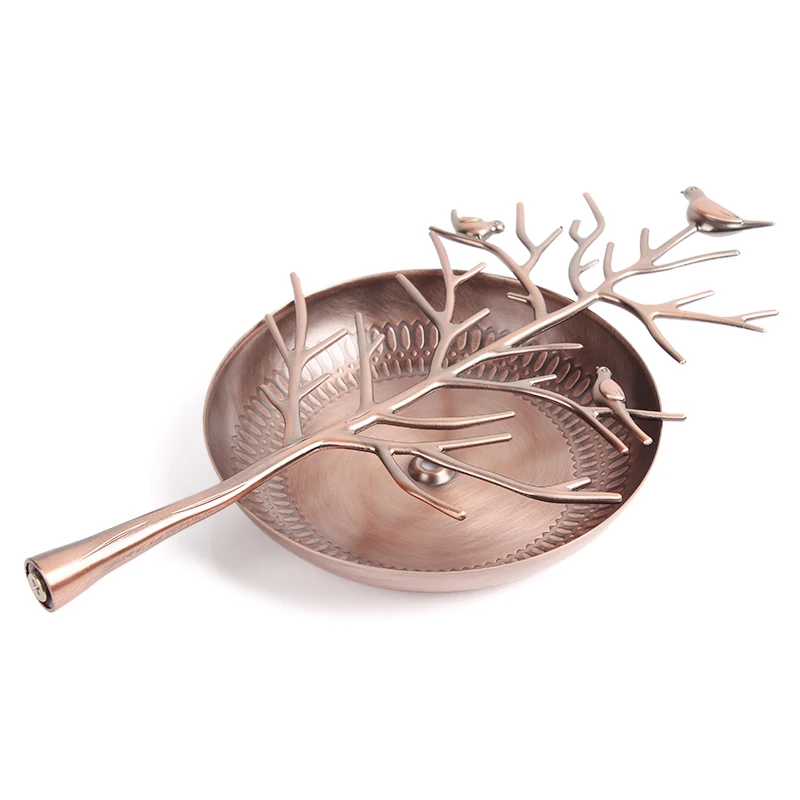 Free shipping Retro Copper color Earring Ring Jewelry Tree Stand Display Organizer Holder Show Rack Jewelry Packaging