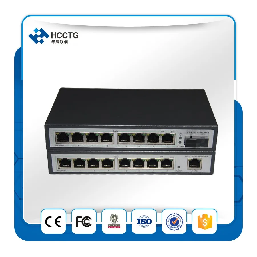 9 Порты 8 коммутатор питания через ethernet HCC-208EP-E совместимый сетевой камеры питание PoE 48 V сетевой коммутатор