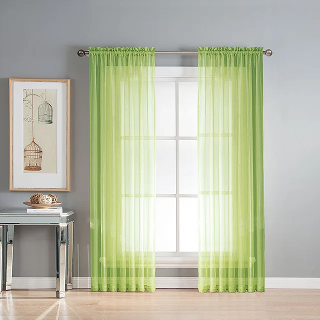 Rose Red Solid White Tulle Curtains For Living Room Purple Kitchen Modern Window Treatments Green Voile Curtain Drape 184&30