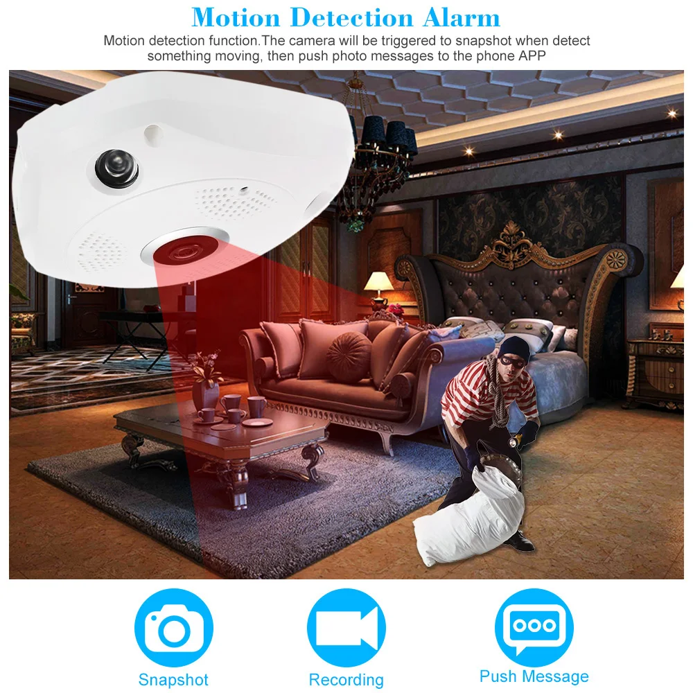 Беспроводная CCTV панорамная камера 360 градусов рыбий глаз камера HD 960P 1.3MP wifi ip-камера домашняя камера видеонаблюдения