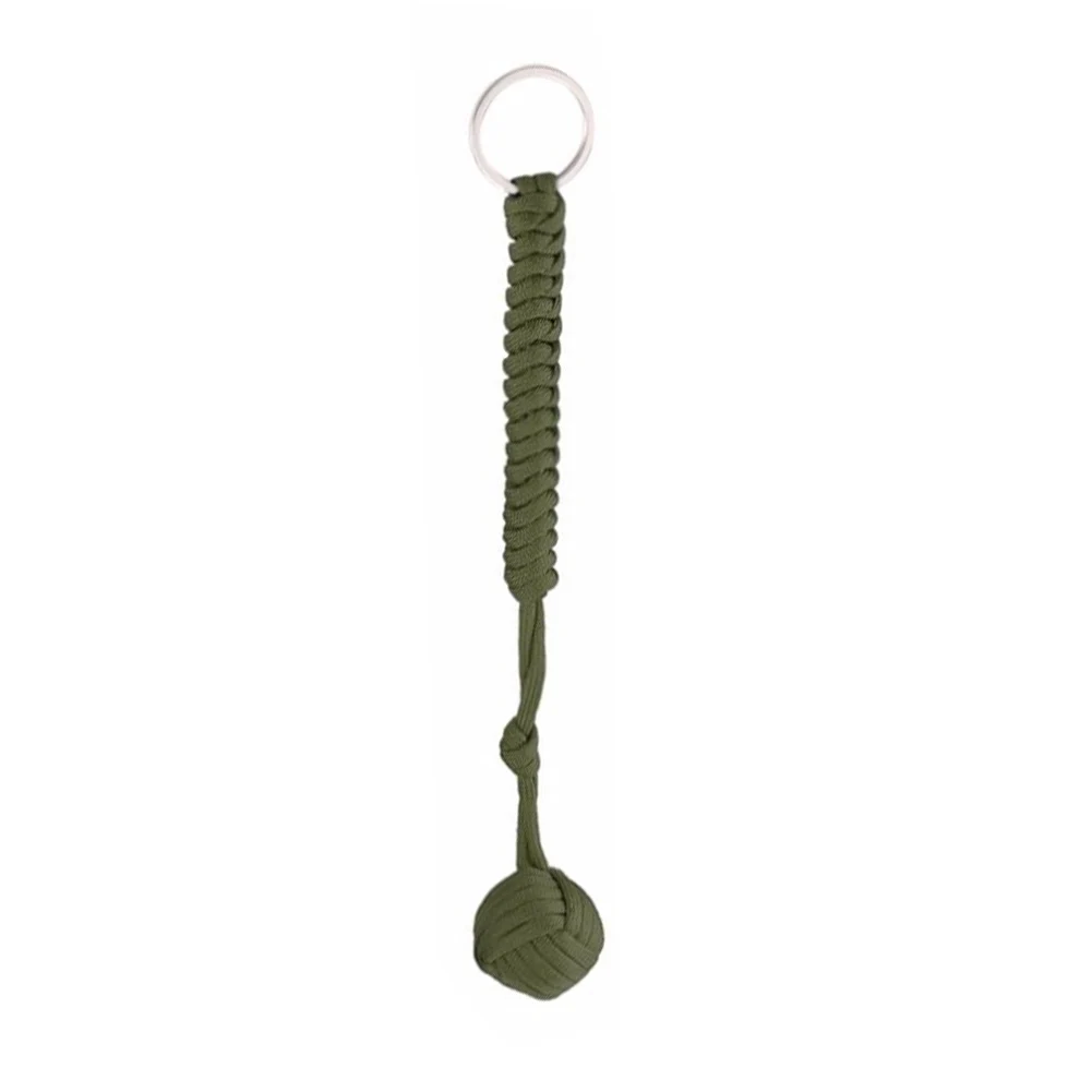 

Outdoor Funny Climbing Keyring Multifuctional Umbrella Rope Keychain Hiking Steel Ball Monkey Fist Handmade Paracord Keyring