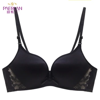 

PERLAN Sexy Women underwear Seamless Wire Free Push Up Bra Bow Gather Breasted Solid Color One-piece Lace Lingerie Floral