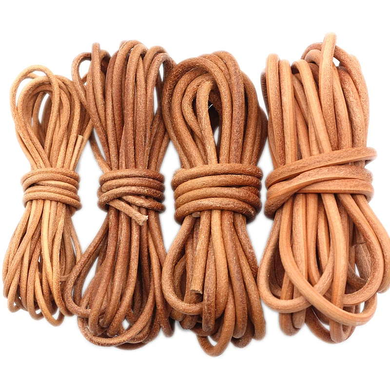 

5 meters Diy handmade leather rope Brown color natural bracelet necklace bag pet braided rope S35