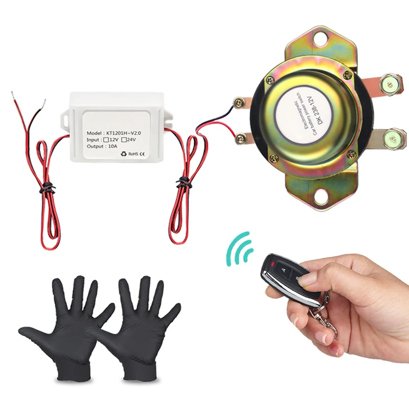 

Remote Control Electromagnetic Boat Battery Switch Isolation Disconnect 12v + Gloves Solenoid Battery Power Terminal Vehicle