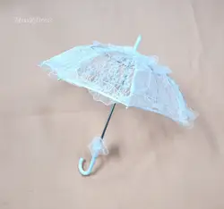 MissRDress ручной работы Зонтики Свадебные белые баттенбергское кружево цветок зонтик винтажный зонт для свадебных аксессуаров JKs3