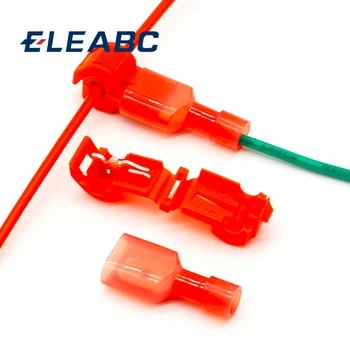 

20pcs=10set L12 Red T Type Quick Splice Crimp Terminal Wire Convenient Connector For Standard 0.5-1 Wire Line