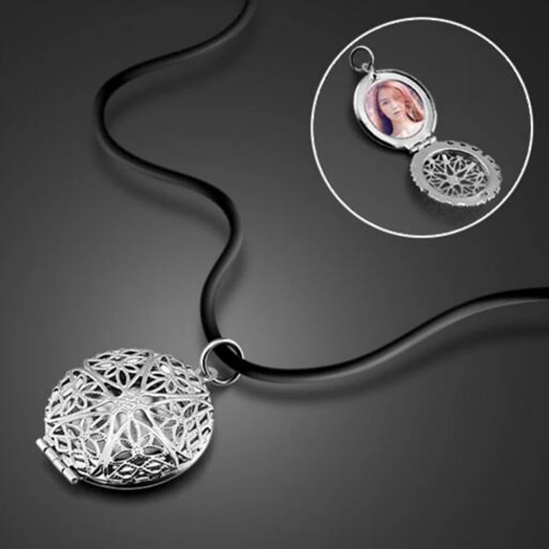 Ажурное расширяющееся ожерелье медальон с фотографией изысканное фотобокс