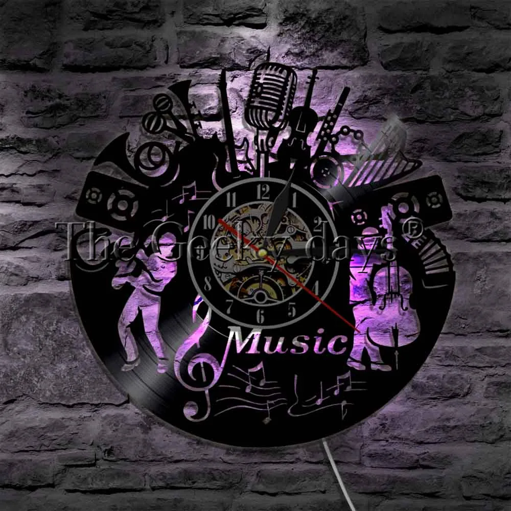 Iluminación LED de música para pared, lámpara de ambiente Rock n Roll