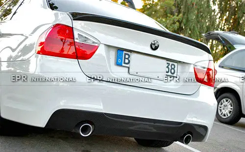 Задний диффузор из карбона для BMW E90 335i M-Tech, задняя губа из углеродного волокна(двойной выхлоп), обшивка кузова для E90 335i, гоночная часть