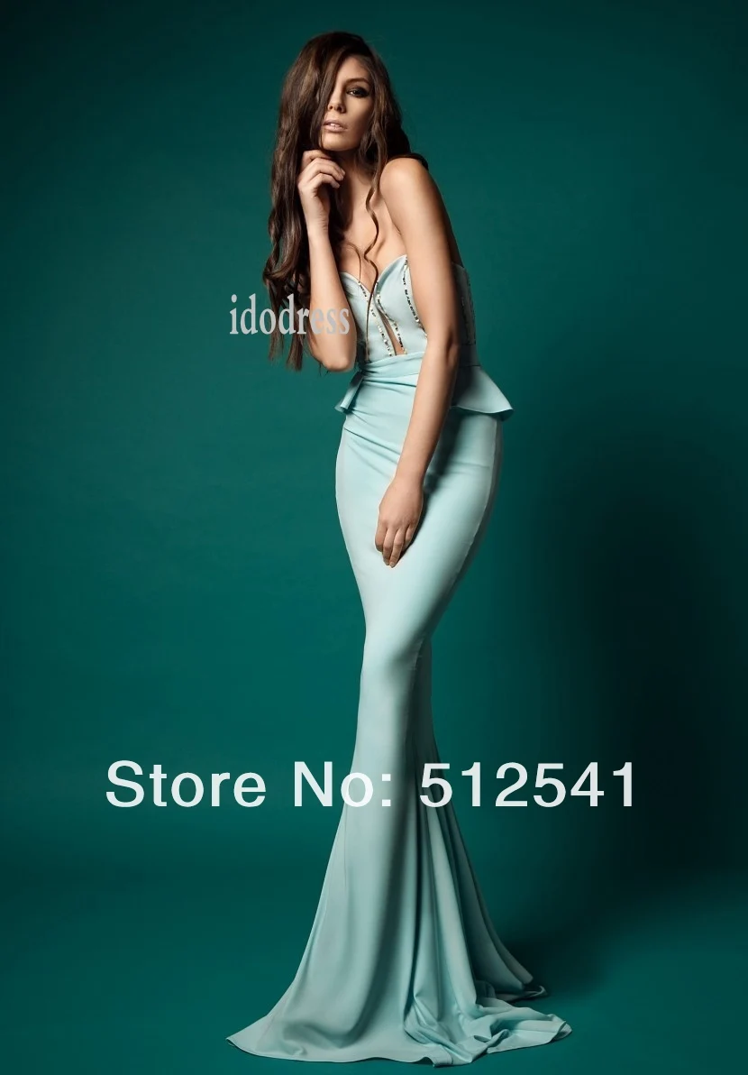 

Eye-catching Slim Evening Dresses 2014 Sexy V-neck Trumpet Mermaid Floor Length Chiffon Sequin Ruffle yk-8A44