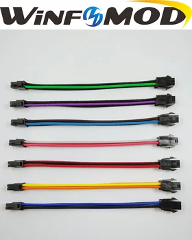 

ATX EPS CPU 4PIN Female to Male 18AWG PSU Extension Power Cord Cable with Red Blue Black Green Orange Sleeving