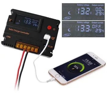 

20A LCD Solar Panel Battery Regulator Charge Controller 12V 24V Auto Switch 2016 APJ