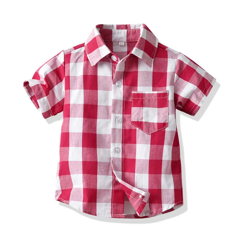 JIOROMY/детская одежда Лидер продаж, летняя хлопковая рубашка с короткими рукавами и воротником, от производителя