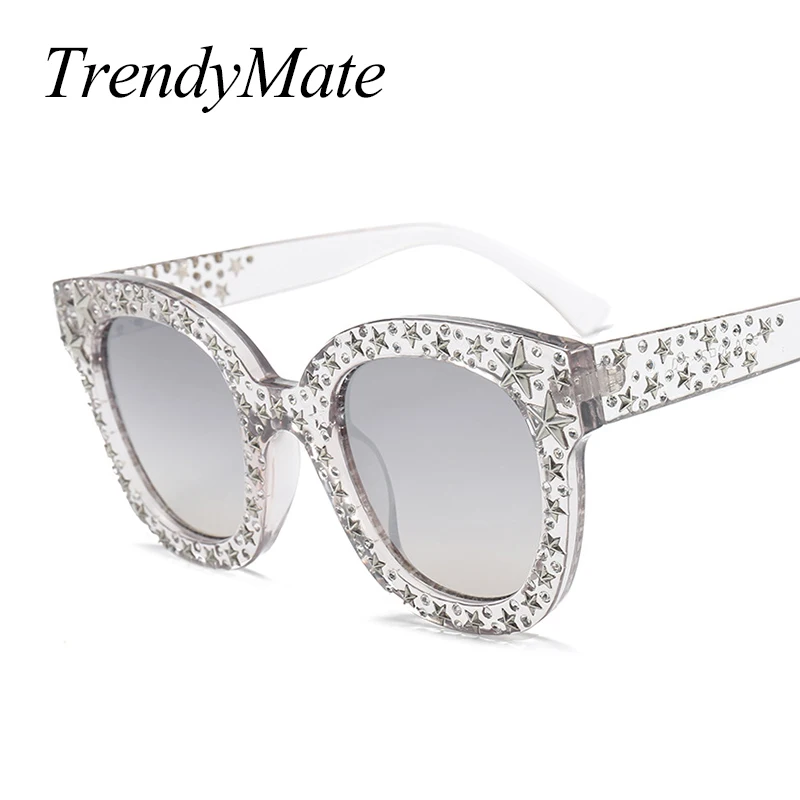 TrendyMate 2018 женские крупные солнцезащитные очки с дизайнерским узором в виде звезд