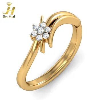 

Jinhui Women The Geltrude Ring Solid 18K Yellow 750 Gold 0.09CT Natural Diamond Jewelry Free Engraving