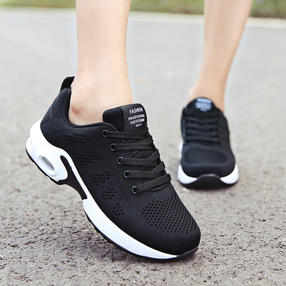 Женская уличная сетчатая спортивная обувь с воздушной подушкой, увеличивающая рост; спортивная обувь на толстой мягкой подошве; кроссовки