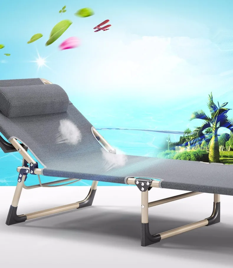 Супер мягкая складная односпальная кровать полуденный отдых офисное кресло для отдыха простой современный открытый пляж балкон шезлонги Лежащая Подушка кровать