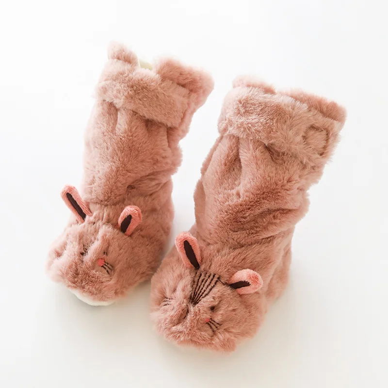 PPXX зимние детские носки с мультяшным животным для новорожденных, мягкие Нескользящие Детские ботинки, меховые ботинки - Цвет: as the picture