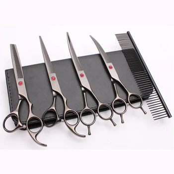 

20Sets Suit 7" 19.5cm 5Pcs 440C Engraving Logo Wholesale Professional Pets Hair Clippers Cats Flur Shears Grooming-for-dog C3002