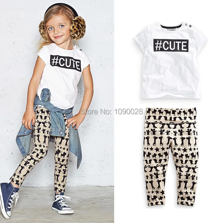 Girls clothing sets 2015 summer baby girl's clothes sets