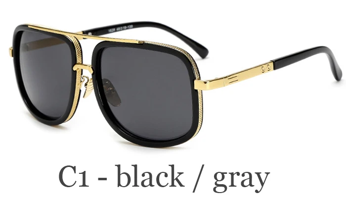 Модные солнцезащитные очки с большой оправой, Мужские квадратные модные очки для женщин, высокое качество, Ретро стиль, солнцезащитные очки, винтажные очки, UV400 - Цвет линз: 1828 C1