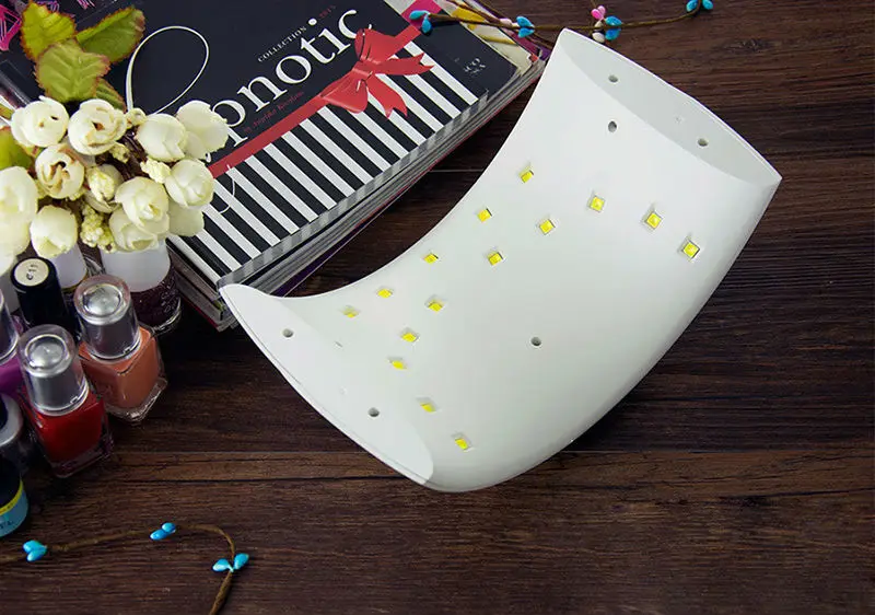 LED 24W Gel Nail Dryer Machine White Light Profession UV Lamp Fit All Nail Polish Art Tools 7