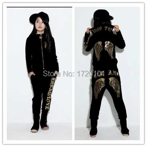 2015 New Children clothing set Sport Package Zipper suit Boy Girl sets Tops pants 100 Cotton