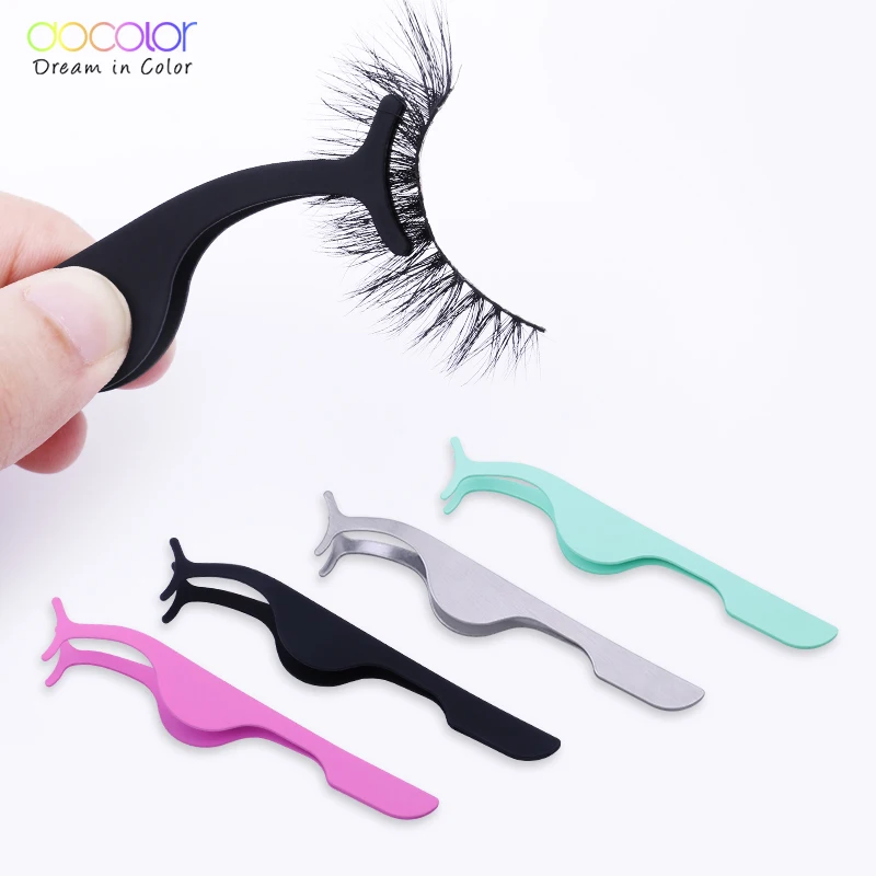 

Docolor False Eyelash Tweezers Fake Eyelashes Applicator Eyelash Extension Curler Nipper Auxiliary Clip Clamp Makeup Forceps Kit