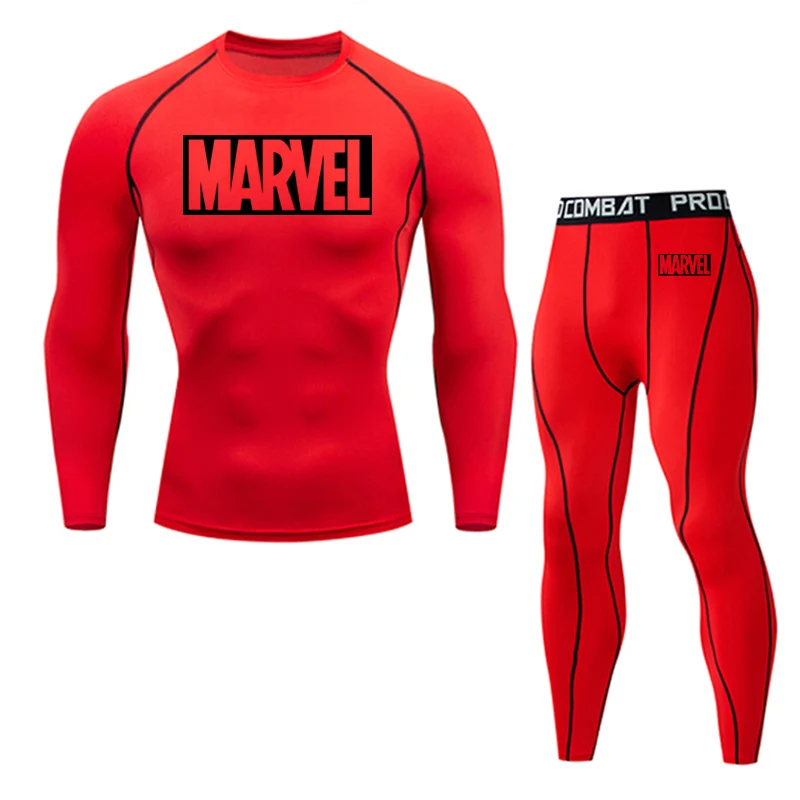 

Men's compression Sportswear teen set fitness jogging men MMA Crossfit t-shirt tights brand clothing Basketball bottoming set