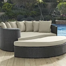 Прямая с фабрики скидка плетеная мебель для патио 2 шт Открытый кушетный набор