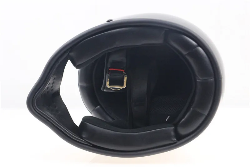 Cafe Racer сиденье велосипеда высококачественный шлем ретро-шлем 3 Pin в байкерском стиле с пряжкой; подкладка для шлема; Цвет: черный, белый глянцевый черный
