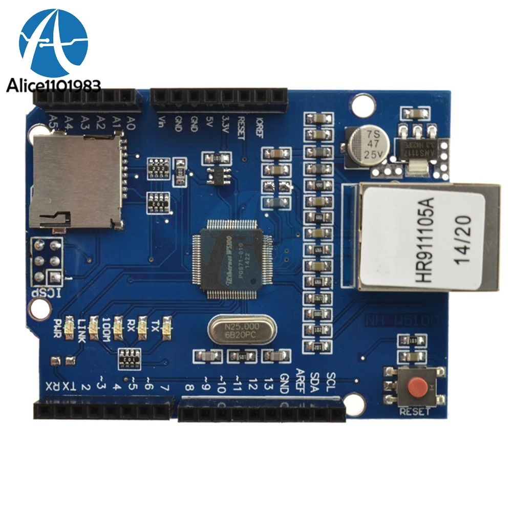 Плата расширения сети Ethernet W5100 R3 модуль для Arduino UNO Mega2560 Mega1280 Online Micro SD Duemilanove 168