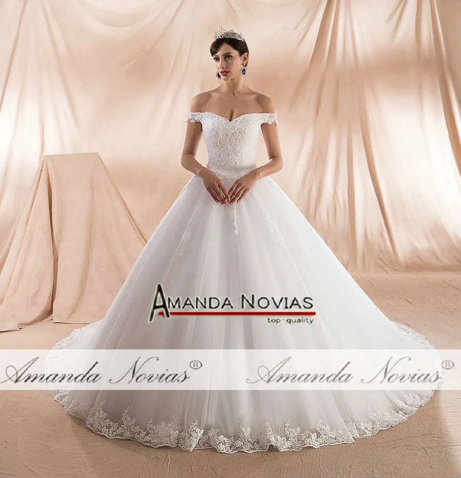 Amanda Novias Настоящее белое свадебное платье vestido de noche не с вуалью