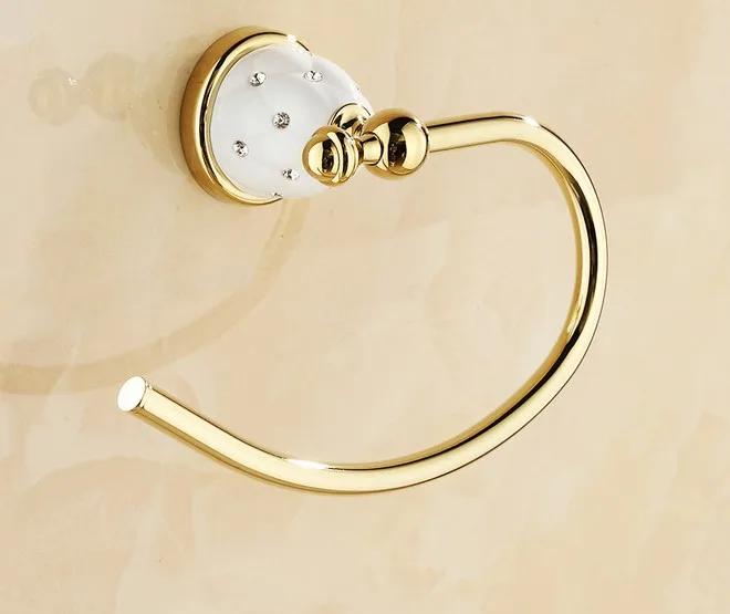 1PC 3 Colors Brass Hand Towel Round Holder Ring Kitchen Bathroom Hardware Accessory KG