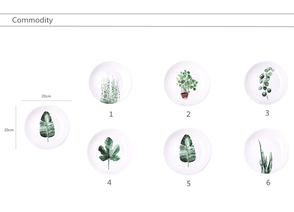 JO LIFE Скандинавская кухонная посуда 8-керамическая тарелка дюймовая зеленая тарелка для растений креативный поднос десертная тарелка