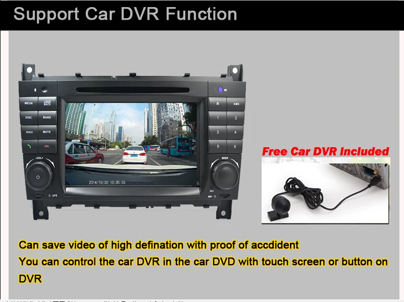 Cheap 7"Android 9.0 Car DVD for Mercedes Benz C Class W203 2004-2007 c200 C230 C240 C320 C350 CLK W209 2005 Sat Navi GPS Radio WiFi 12
