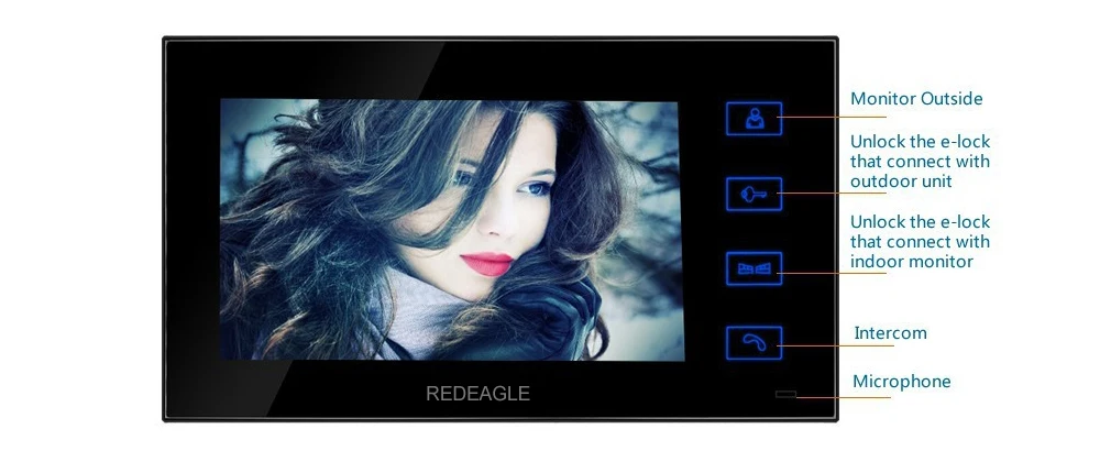 Redeagle проводной 7 дюймов ЖК-дисплей touch ключ Экран телефон видео домофон Системы с 700TVL Ночное видение 110 градусов Камера
