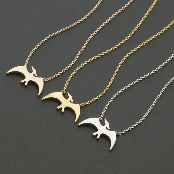 Pterodactyl Necklace dinosaur necklace, dino charm necklace, pterosaur necklace