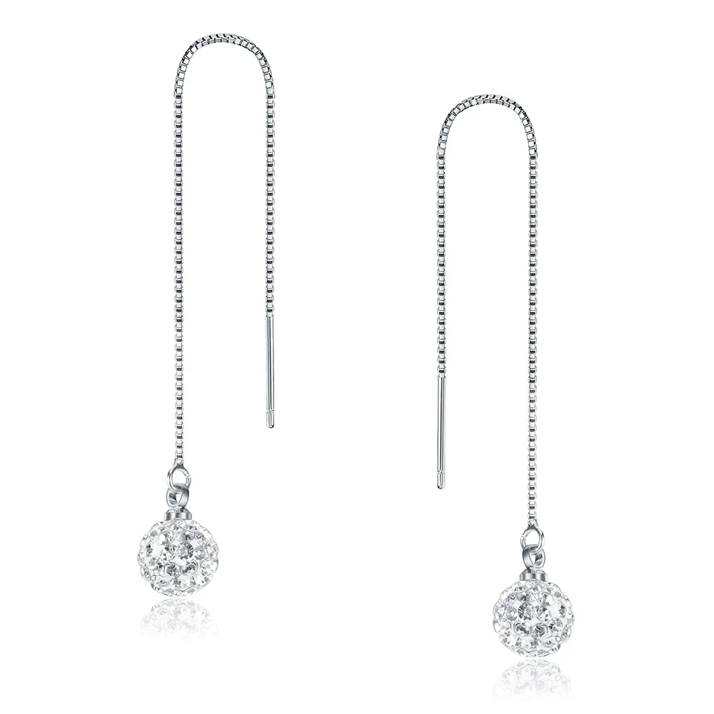 

Long Chain Threader Earrings for Girls Women SKA Jewelry Ear Lines Drop Dangle Earrings Tassel Threader Earrings White Gold Plat