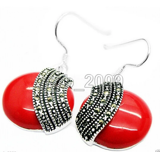 Серьги ZCD 320 + модные серьги из красного кораллового цвета 18*18 мм | Украшения и