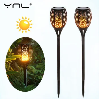 

YNL LED torch solar flame effect lamp garden light Waterproof IP65 Outdoor LED lawn Lights Garden camping Landscape lighting