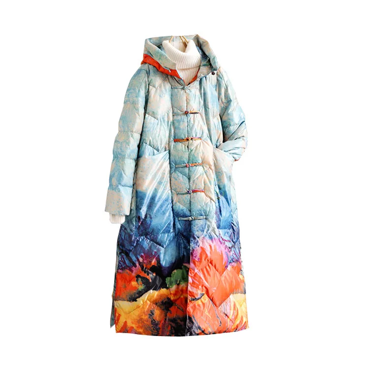 Velours National Vers Bouton Veste Femme Le 2 Épais Impression Bas ZYrgZ