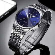 Couple Watch Luxury Waterproof Stainless Steel Watch Men Business Quartz Wristwatches Lovers Watches Free Shipping Sale